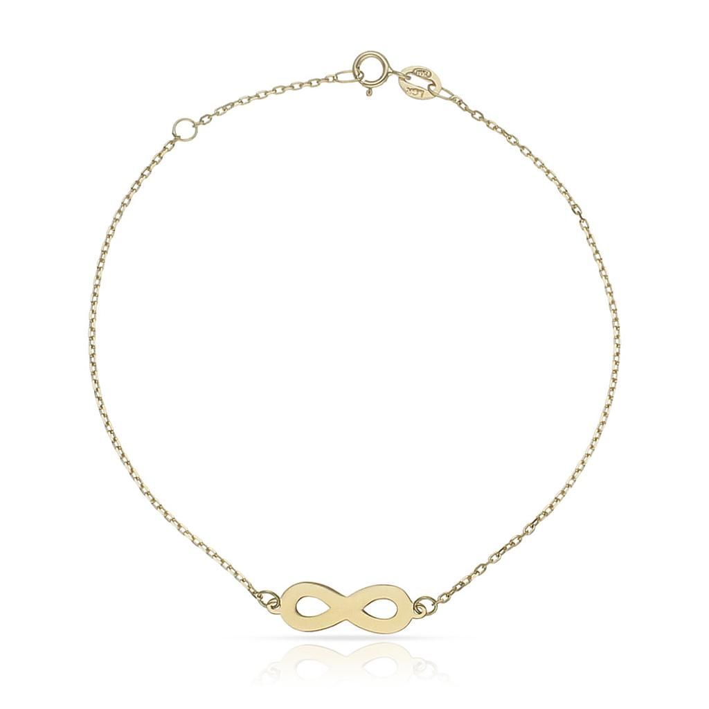 00-1004 Pulsera en oro de 18k en forma del signo infinito y ajustable en dos medidas