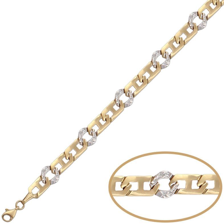 00-1082 Pulsera oro 18K bicolor original y elegante acabado en brillo