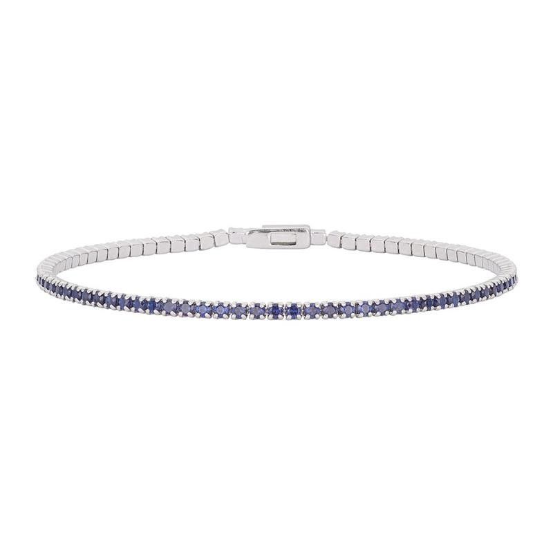 0045 Pulsera Rivière de plata para mujer