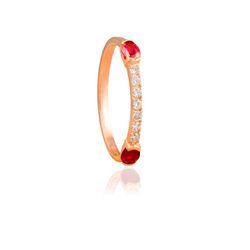 01-001094 Anillo mujer de oro rosa 18k con piedras preciosas y diamantes