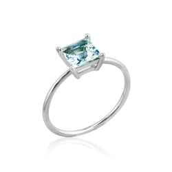 01-183960 Anillo mujer de oro blanco con aguamarina