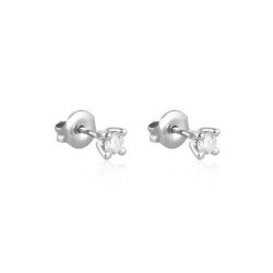 02-143690 Pendientes cuatro grapas de oro blanco 18k con diamantes