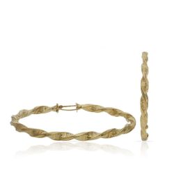 05-A459 Pendientes oro de 18K para mujer de Aro rizo ondulados con greca