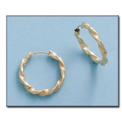 09-A20 Pendientes para mujer Aros rizados greca en Oro de 18K vistosos y elegantes