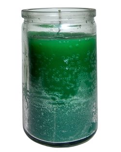 ½ Velón Verde en Cristal - Prosperidad, Salud y Crecimiento