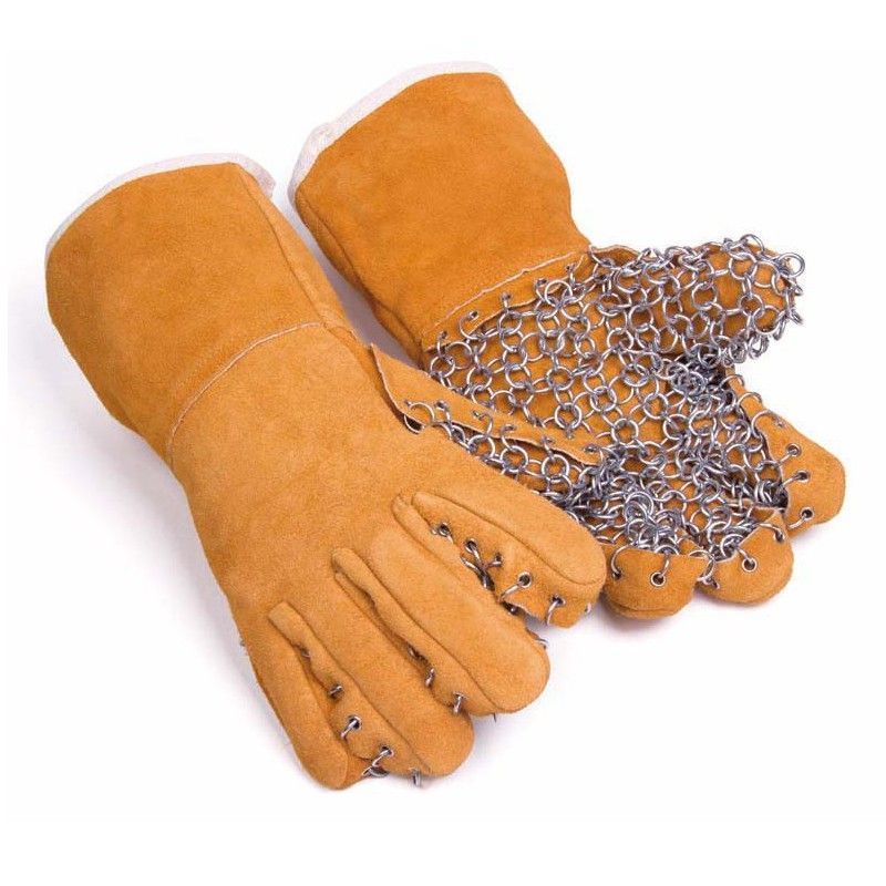 [1 par] Guante de serraje con manguito y malla metálica