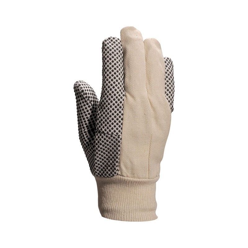 [1 par] Guantes de loneta con motas negras de PVC