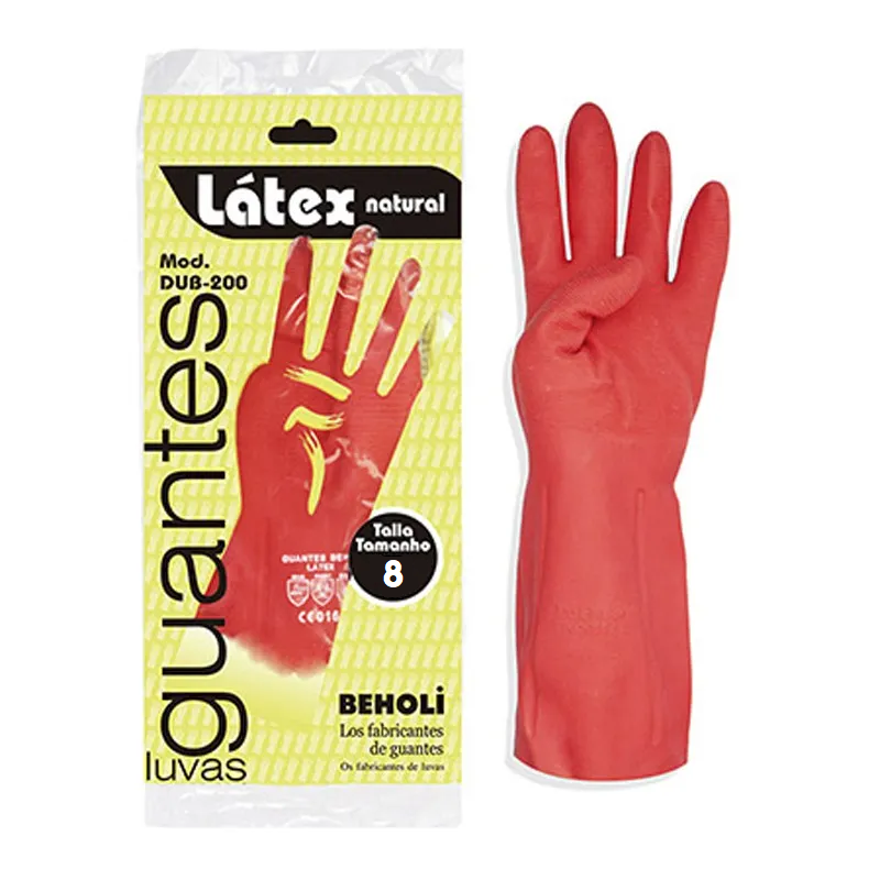 [1 par] Guantes industriales de látex naranja con bordillo