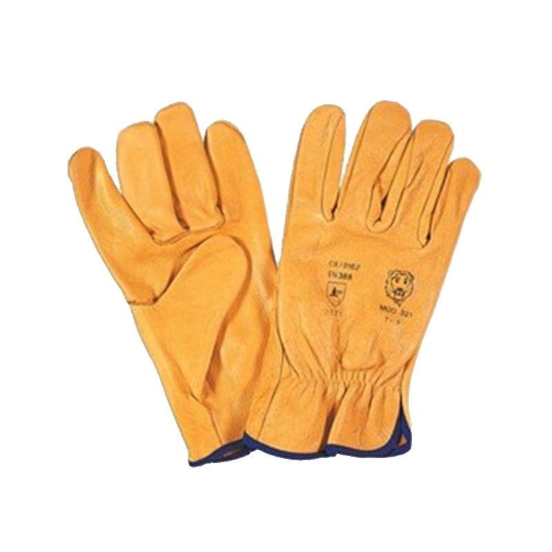 [1 par] Guantes todo flor vacuno amarillo
