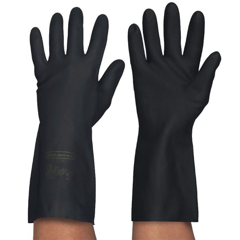 [10 pares] Guantes industriales negros goma con neopreno