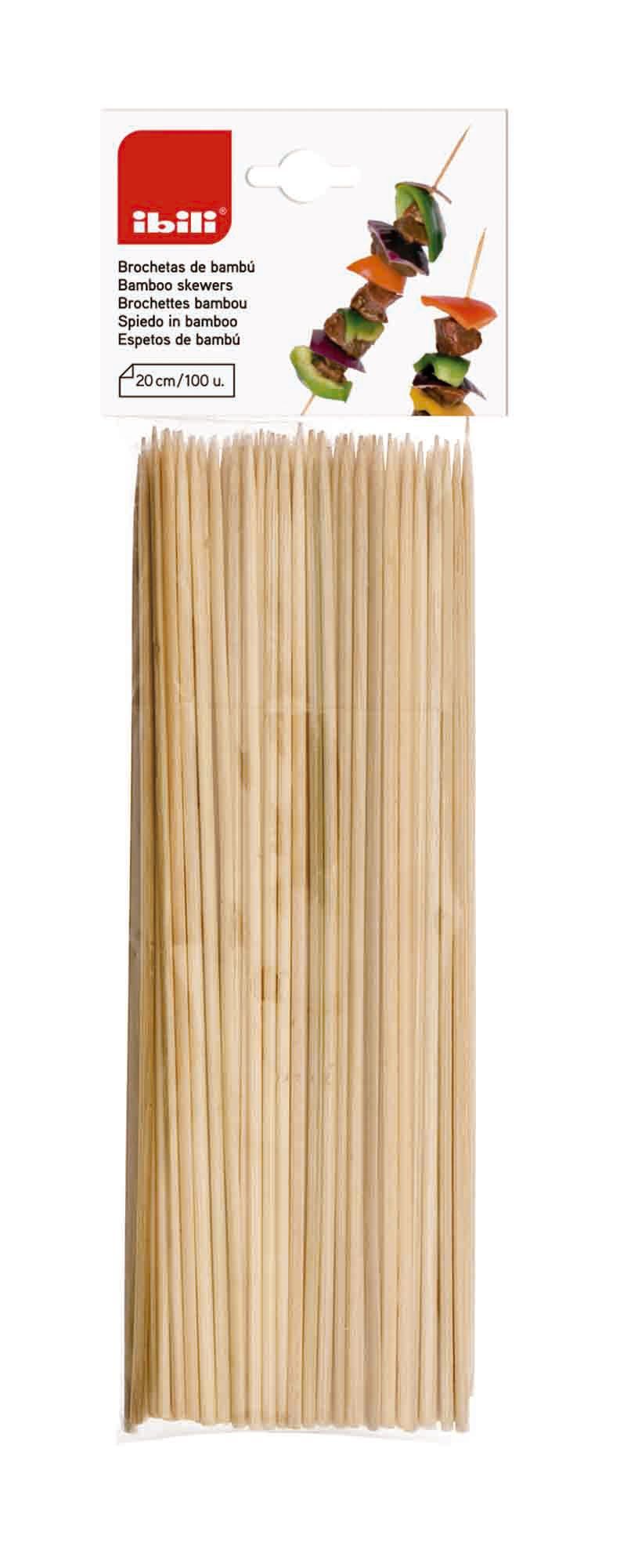 100 Brochetas De Bambu 20 Cms