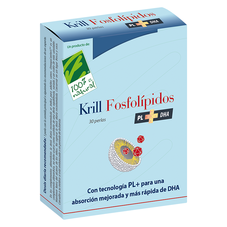 100% Natural Krill Fosfolípidos PL+DHA 30 perlas
