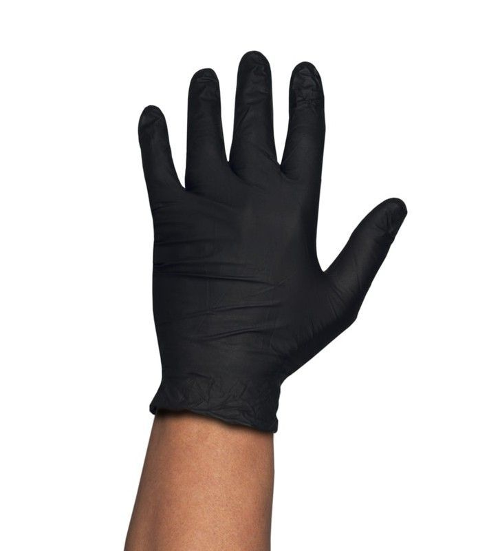 [100u] Guantes de nitrilo negros 5.0g desechables