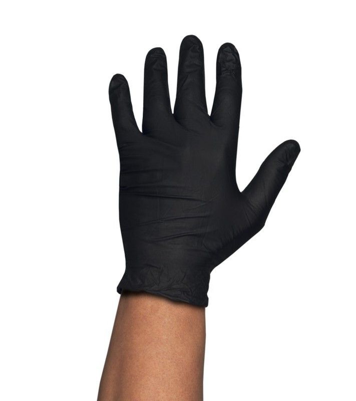 [100u] Guantes desechables 7.0g de nitrilo en color negro