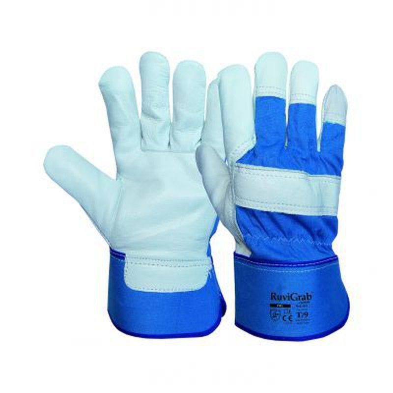 [12 pares] Guantes americanos flor gris y lona PS (202-208)