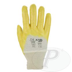 [12 pares] Guantes de algodón recubiertos con nitrilo amarillo