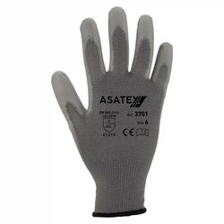 [12 pares] Guantes de nylon y poliuretano gris