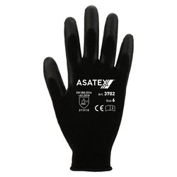 [12 pares] Guantes de nylon y poliuretano negro