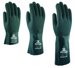 [12 pares] Guantes de PVC con soporte algodón Solvent de 3L