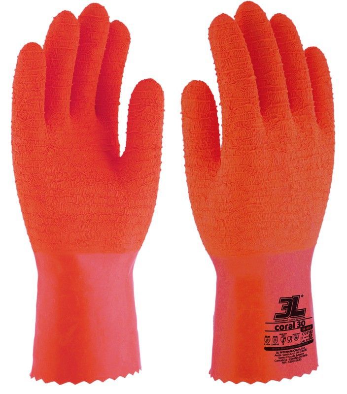 12 pares - Guantes látex con soporte CORAL 30