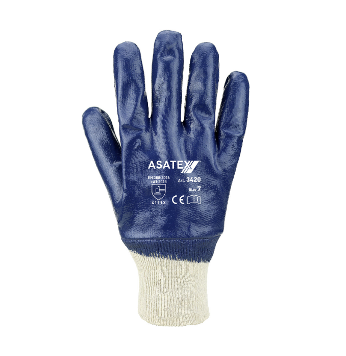 [12 pares] Guantes nitrilo pesado todo cubierto con puño elástico