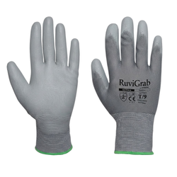 [12 pares] Guantes sin costura poliuretano RuviGrab 502