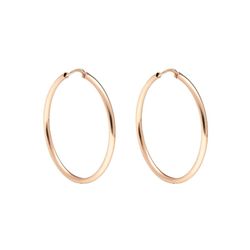 18-45 Pendientes de aro tubular de mujer con diseño atemporal de plata chapada en oro rosa
