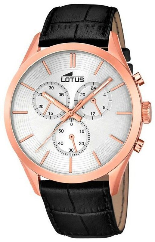 18121-3 Reloj Lotus caballero cronógrafo caja chapada en oro rosa