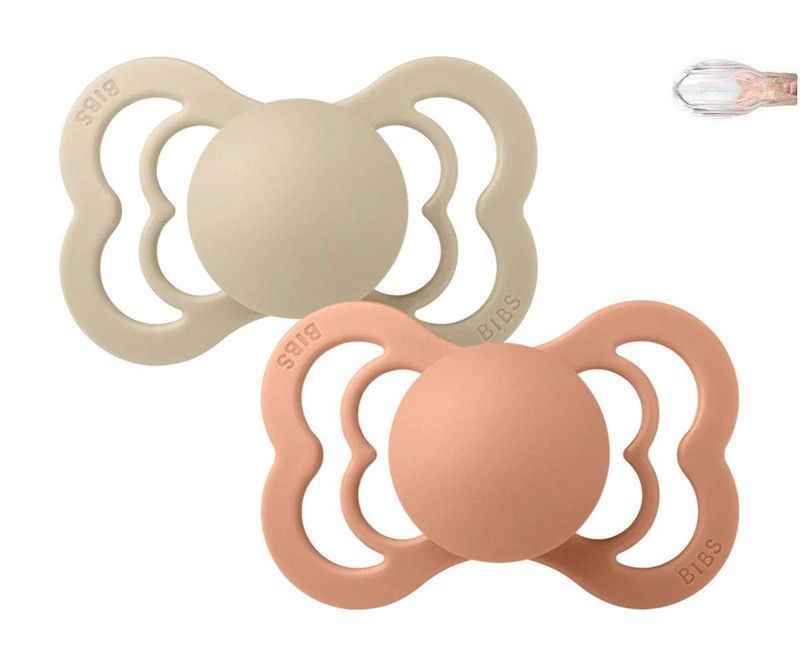 2 Chupetes BIBS Supreme Vanilla/Peach Silicona