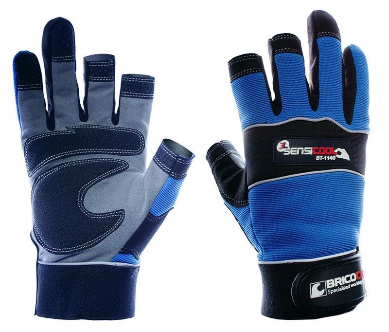 2 pares - Guantes de seguridad sin dedos y refuerzo en palma