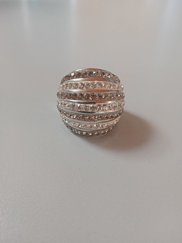 21-98 Sortija mujer plata de ley con circonitas blancas y marrones