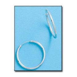 22-A30 Pendientes lisos de oro blanco 18K muy cómodos de llevar cierre oculto