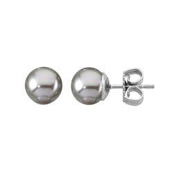 24-33 Pendientes de plata con perla gris de mujer