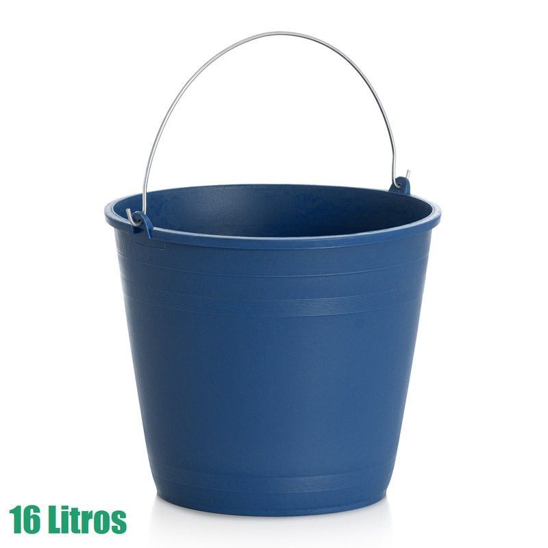 [24 uds] Cubos de plástico grandes de 16l con asa metálica