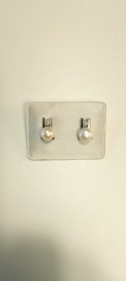 25-39 Pendientes tuyo de mujer en plata de ley con perla cultivada y circonita