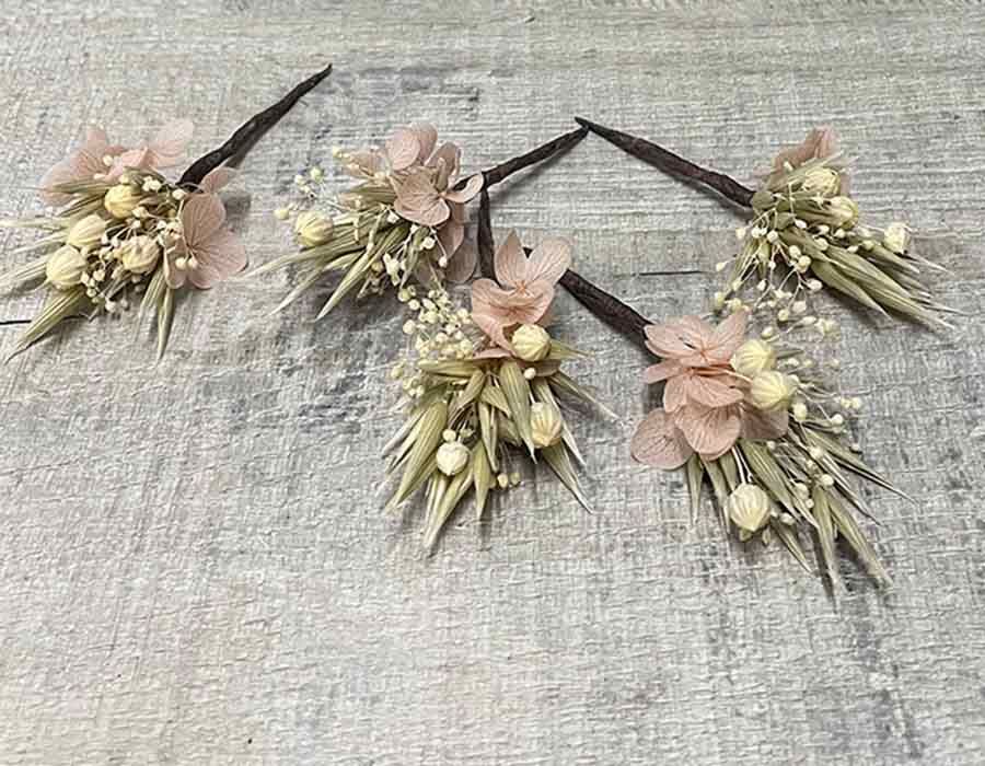 3 Pin de Flor Preservada Rosalia