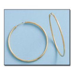 33-A552 Pendientes mujer de aros lisos realizados en oro amarillo de 18K