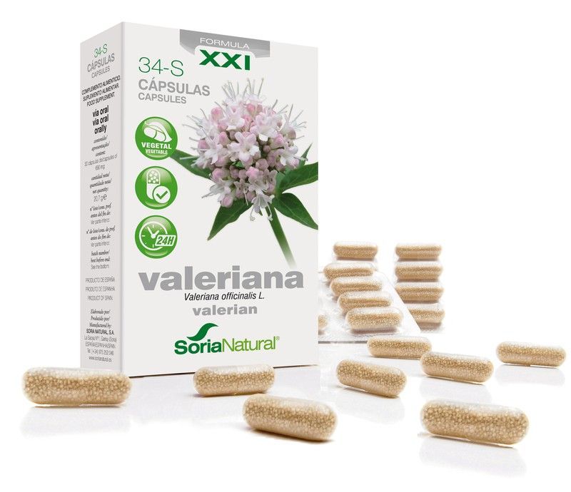 34-S Valeriana S Xxi Liberación Prolongada 600mg 30 Cápsulas Soria Natural