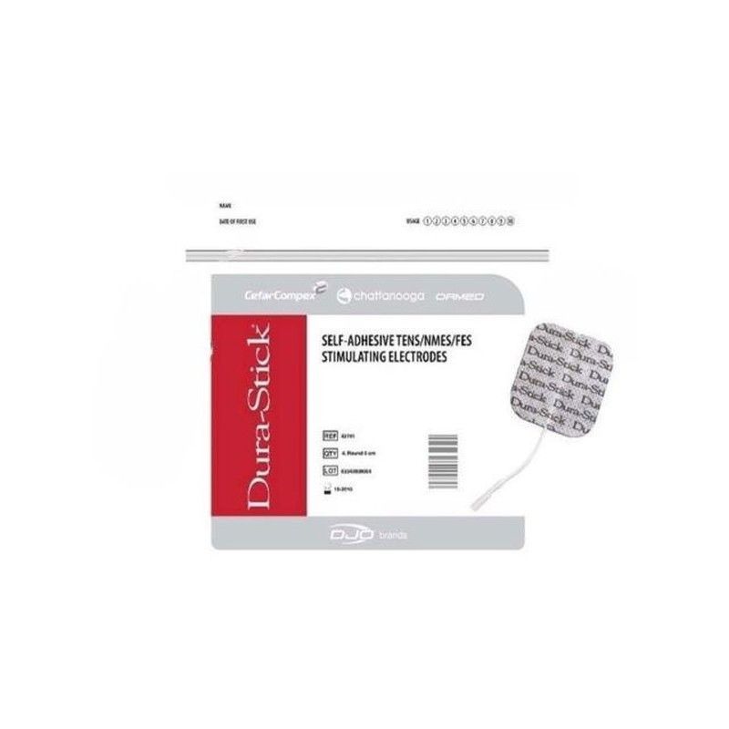 4 Electrodos Autoadhesivos con Cable 5x5 Dura-Stick Ref 42190