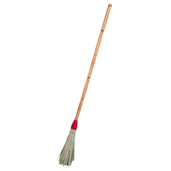 [4 u] Escobas de palma con mango de caña