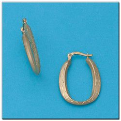 40-A369 Pendientes mujer Aros en oro 18K rectangulares oval cierre catalán