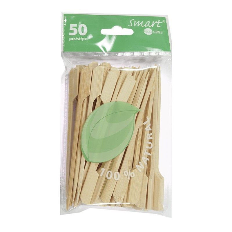 50 Palillos Aperitivo 12 Cm. Madera