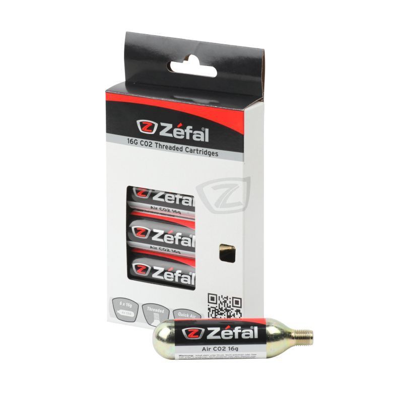 6 cartuchos de aire co2 zefal con rosca 16 g