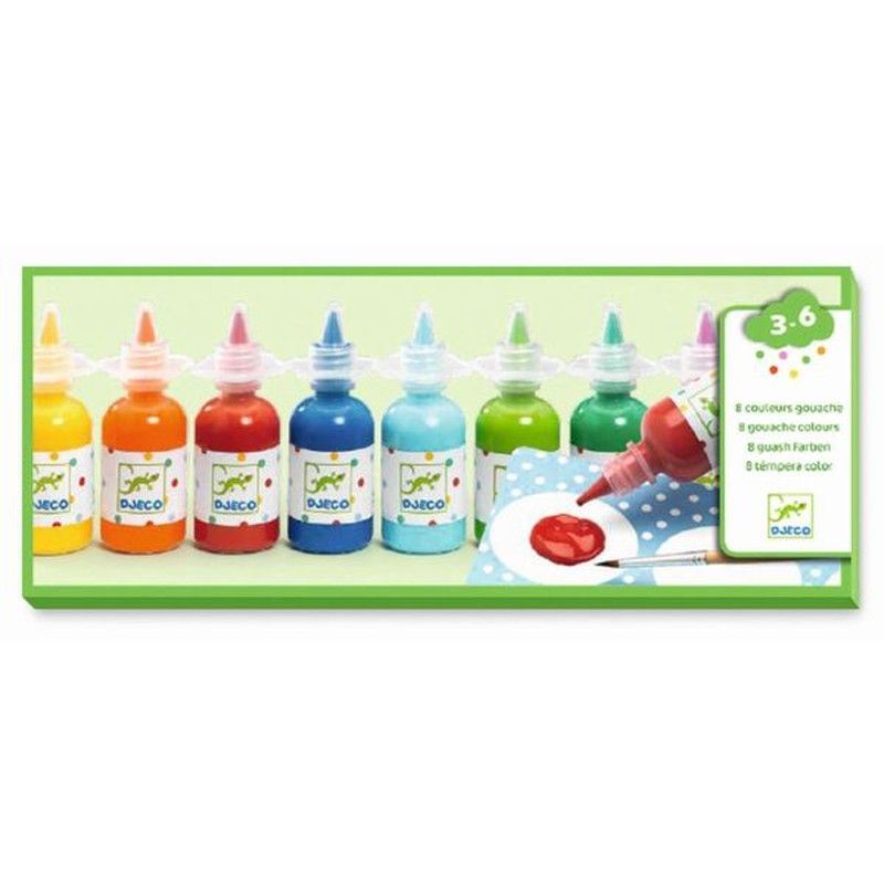 8 botes de témpera Djeco