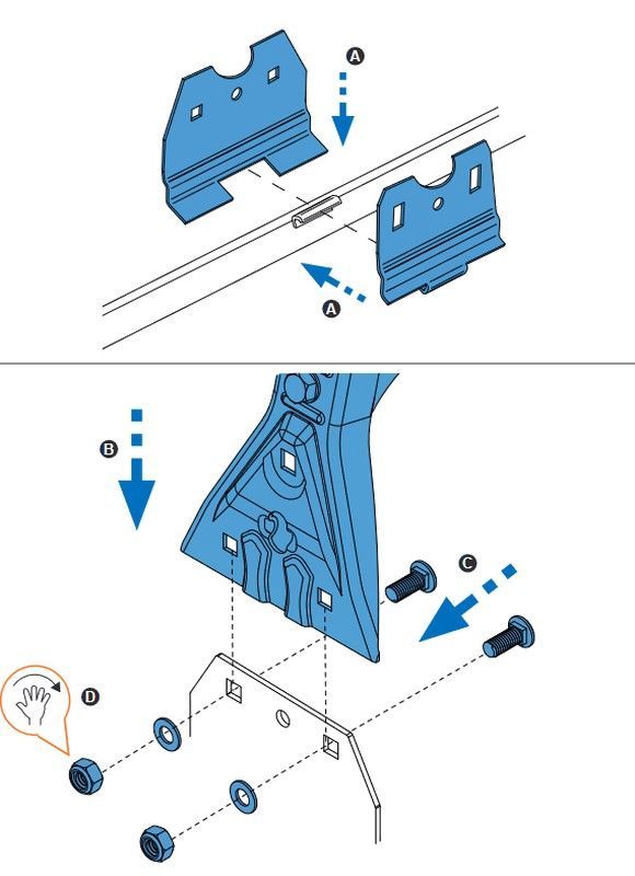 933-372 Kit 4 soportes M.Montero 3p (00->06, 06->) - Montero 3p iO (00->)