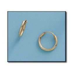 99-AE1 Pendientes unisex de aros o criollas en oro de 18K, superficie lisa y pulida