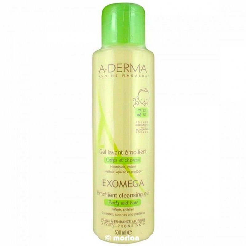 A-Derma Exomega 2 En 1 Cuerpo Y Cabello Gel Limpiador
