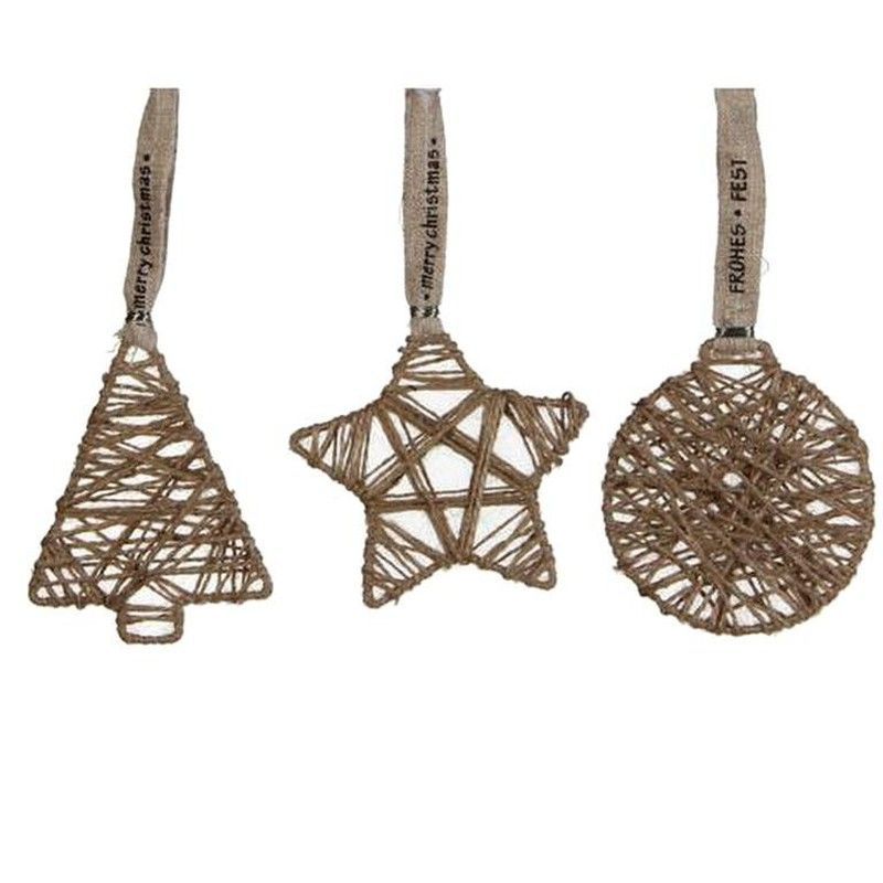 Abeto,Estrella y Bola de yute
