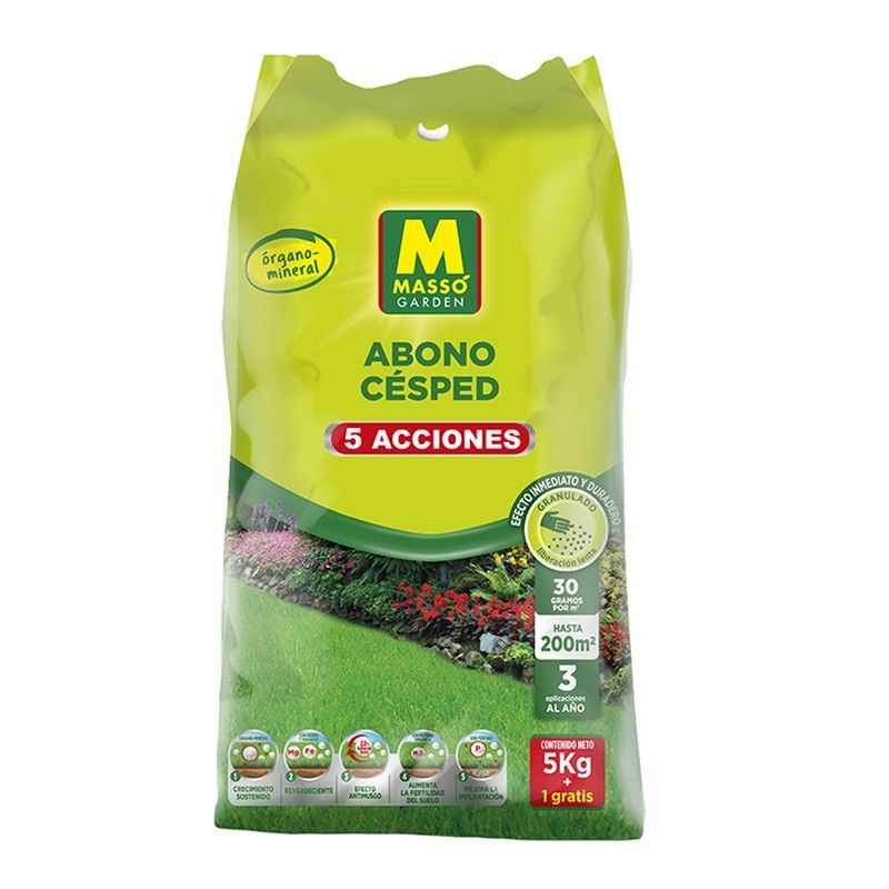 ABONO CÉSPED 5 ACCIONES 5 KG +1 KG GRATIS