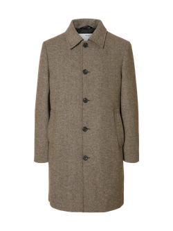 Abrigo 3/4 con botones jaspeado Selected Demitasse